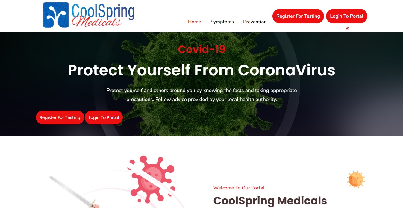 Coolspring Medicals Covid19 Portal